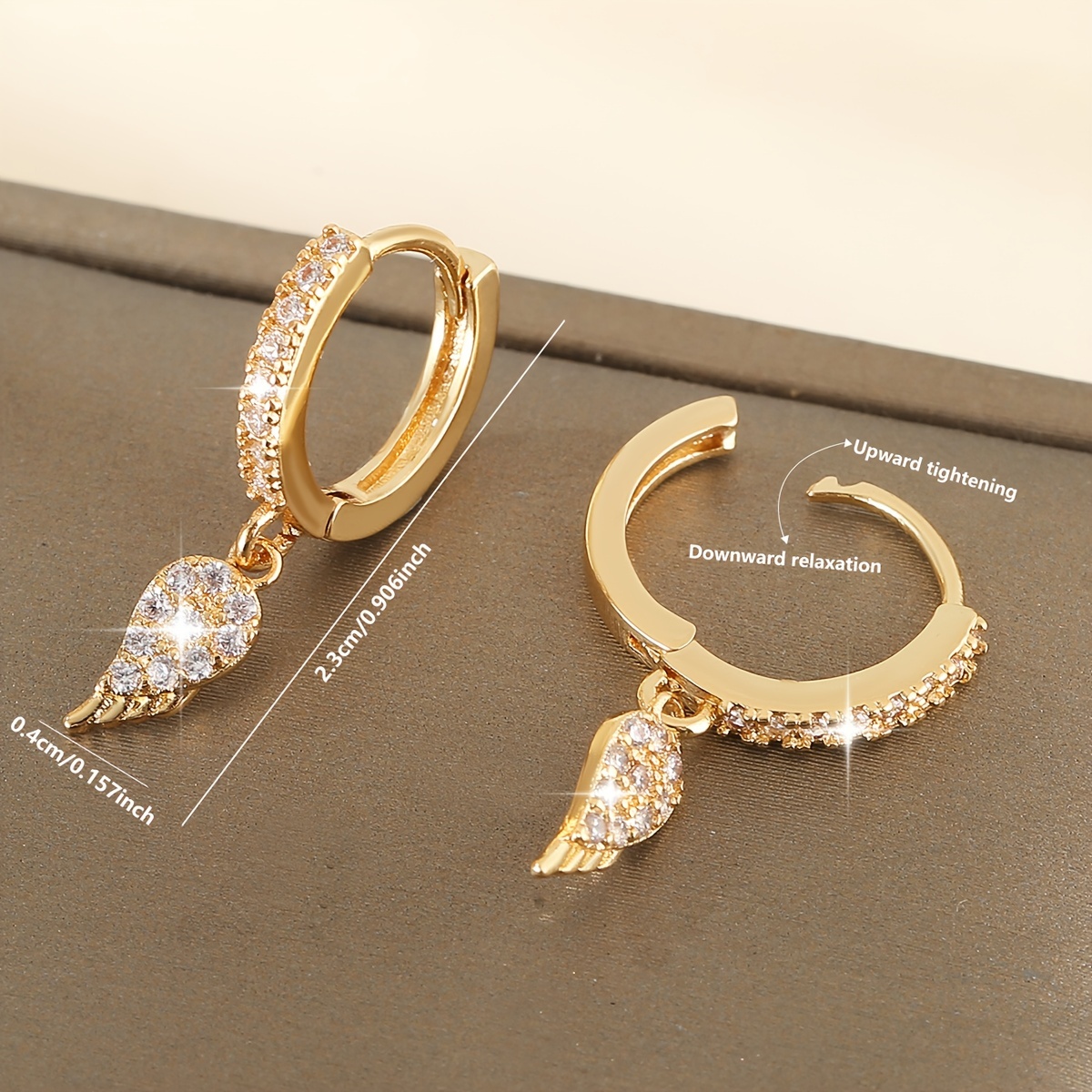 CZ Angel Wings Dangle Earrings for Women